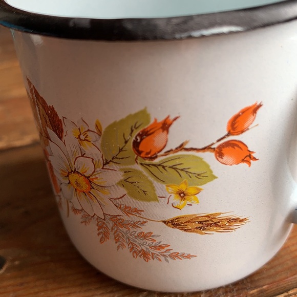 Antique Enameled Coffee Cup - Picture 7 of 9